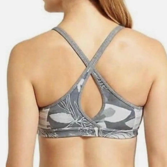 Athleta Tropical Mind Over Mat Sports Bra Women’s SZ XS in Gray White Floral - Picture 4 of 9